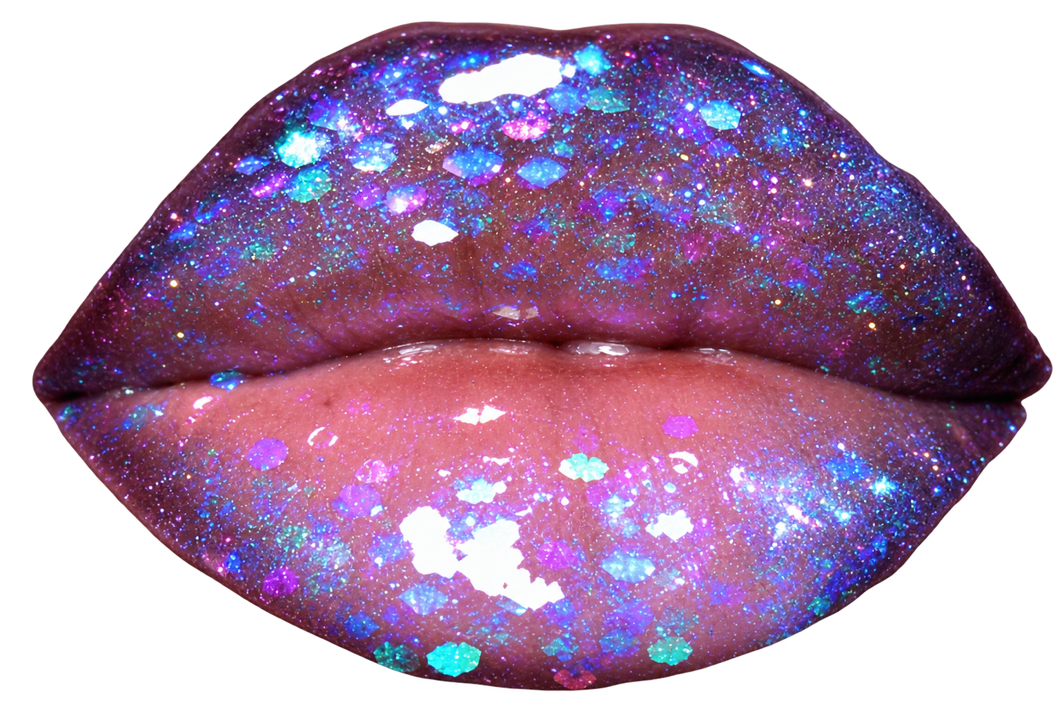 Dark Matter iridescent lip gloss look